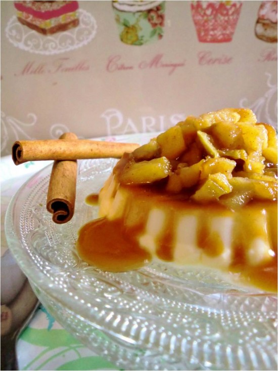 Panna cotta vanille et pommes caramélisées