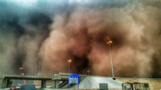 Tempête de sable sur le moyen Orient