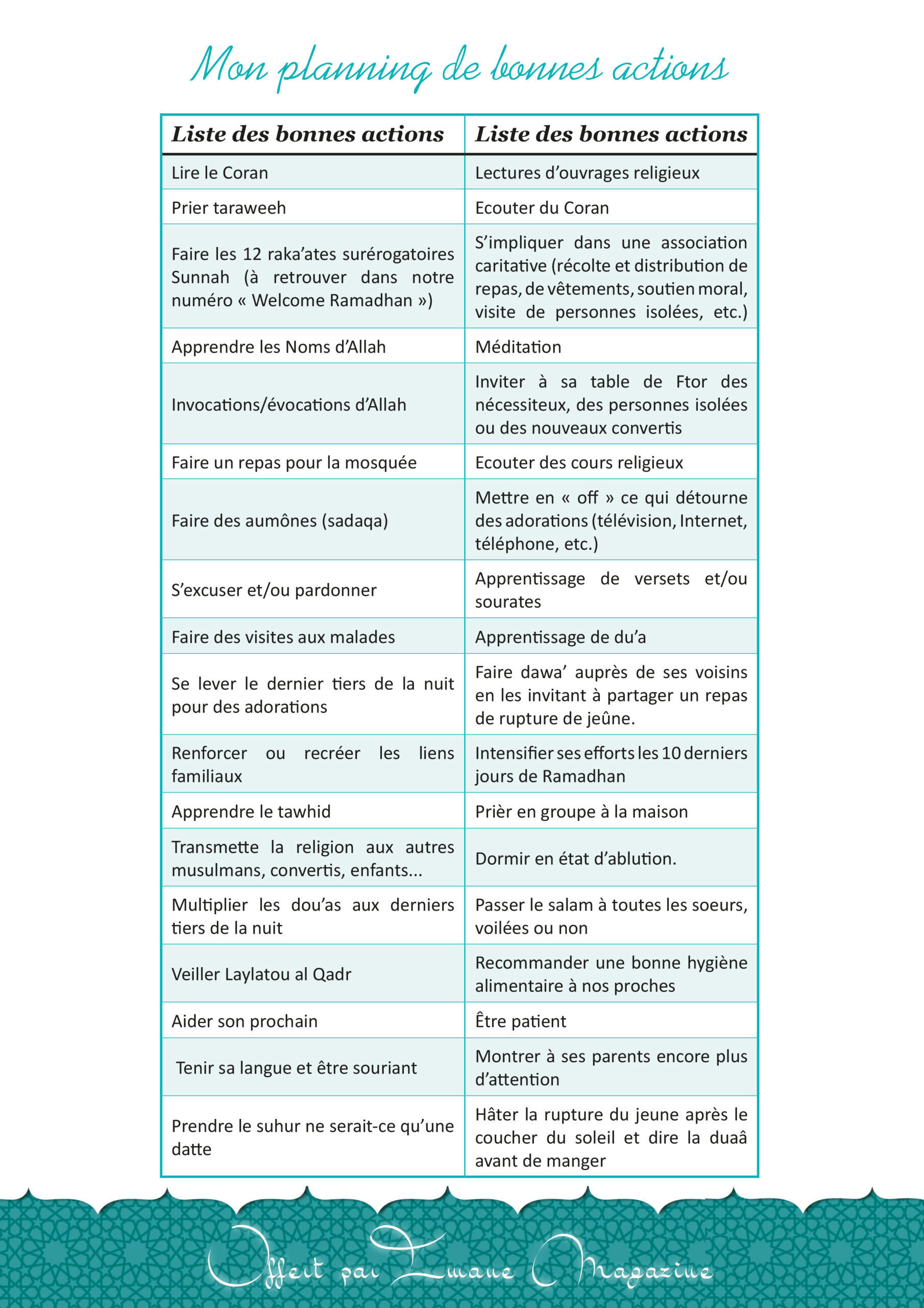 calendrier de ramadan objectif IEF gratuit